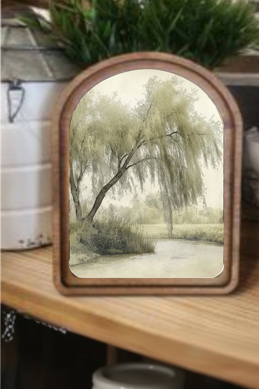 Arch Top Willow Tree Framed Art