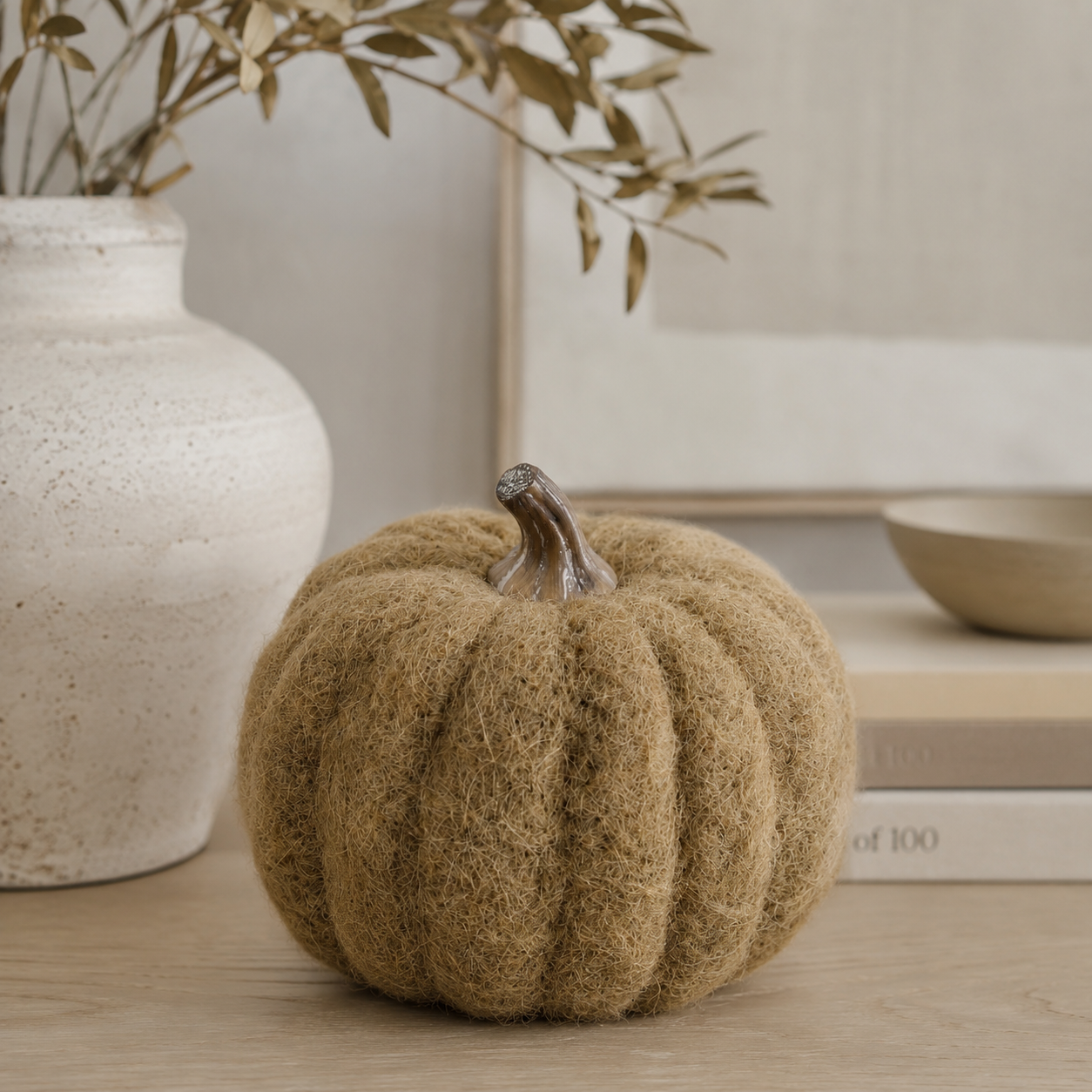 Felt Pumpkin M, Moss