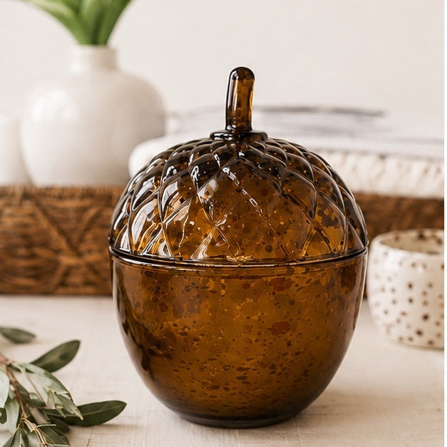 Acorn Glass Candle