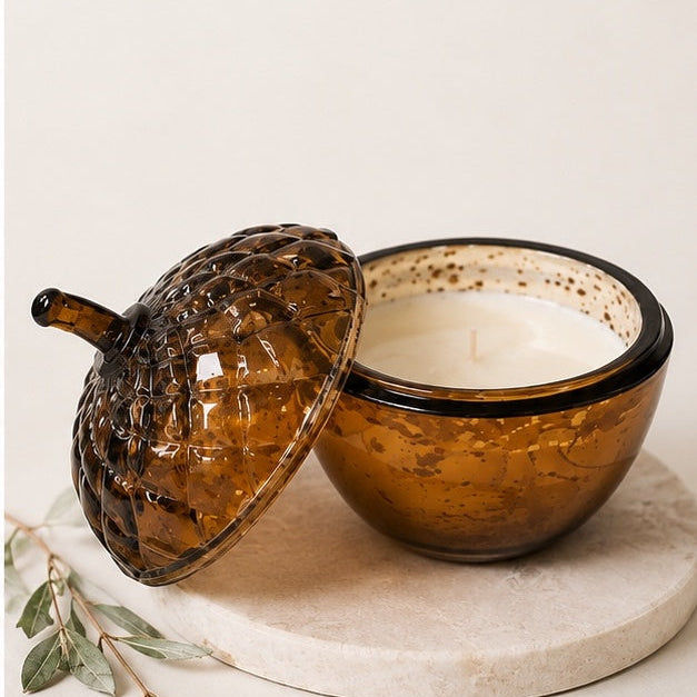 Acorn Glass Candle