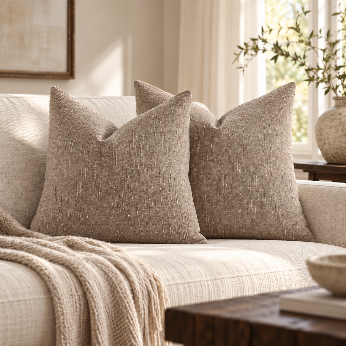 Textured Chenille Pillow Cover 24x24
