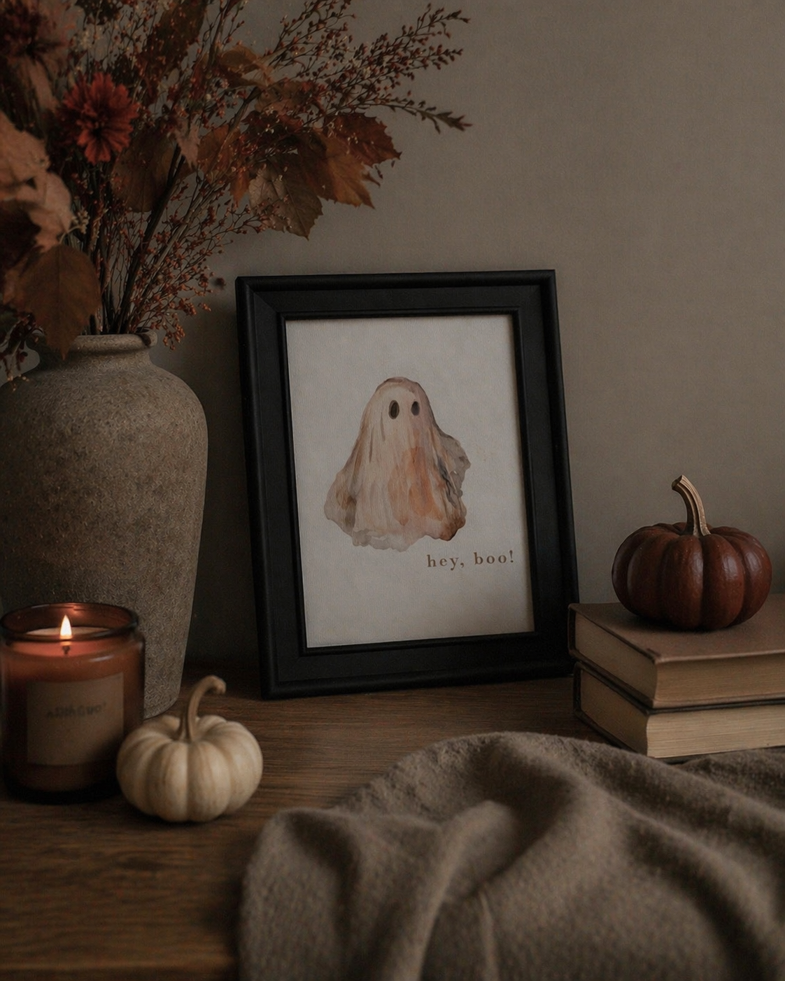 Hey Boo Framed Print