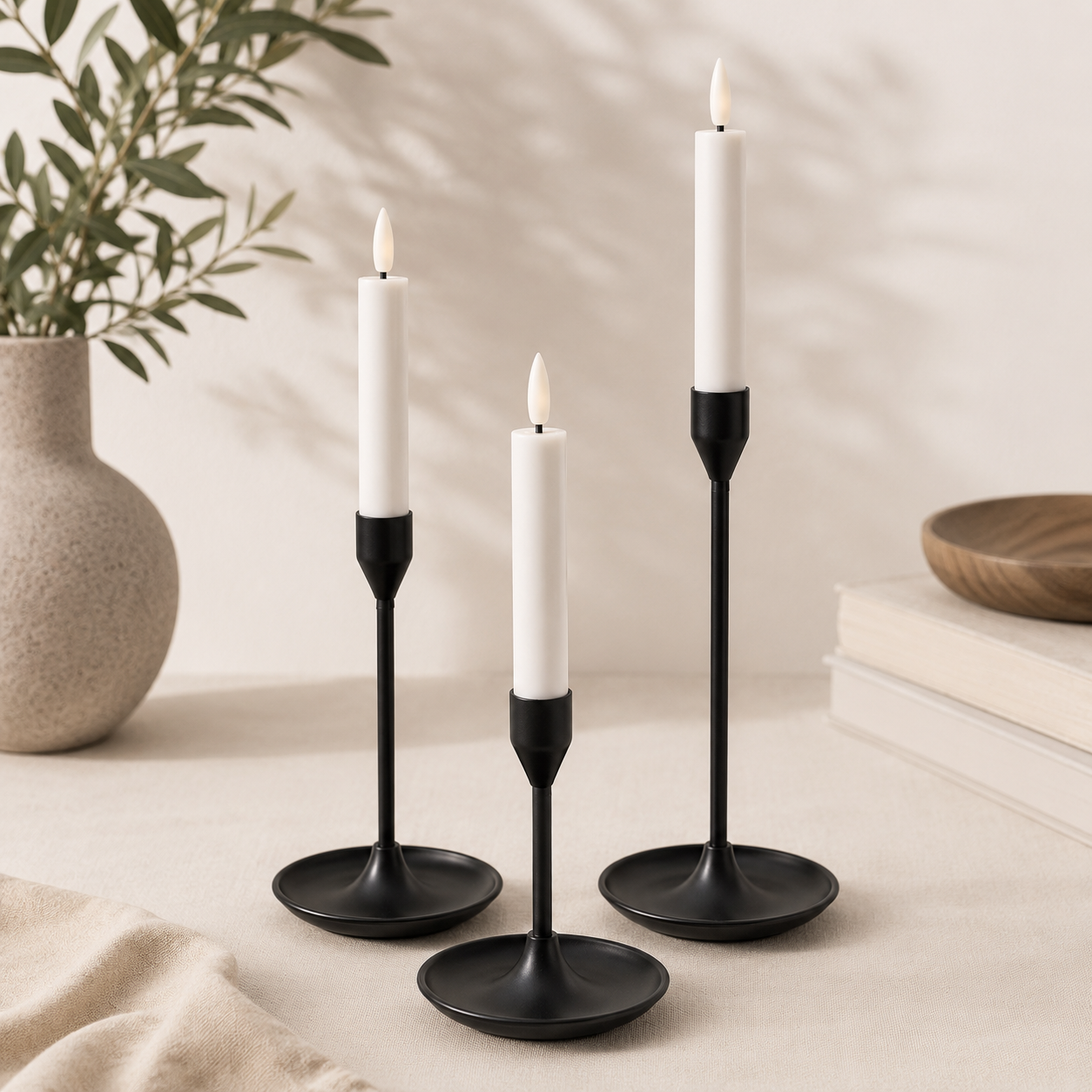 3-Piece Metal Candle Holder Set