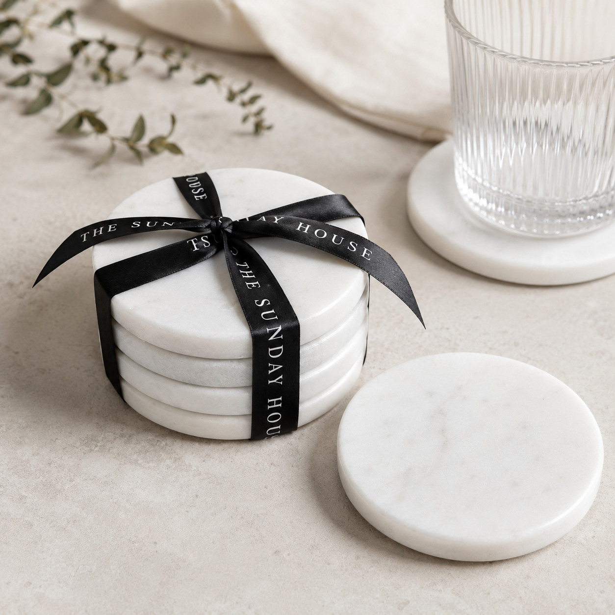 White Marble Coasters