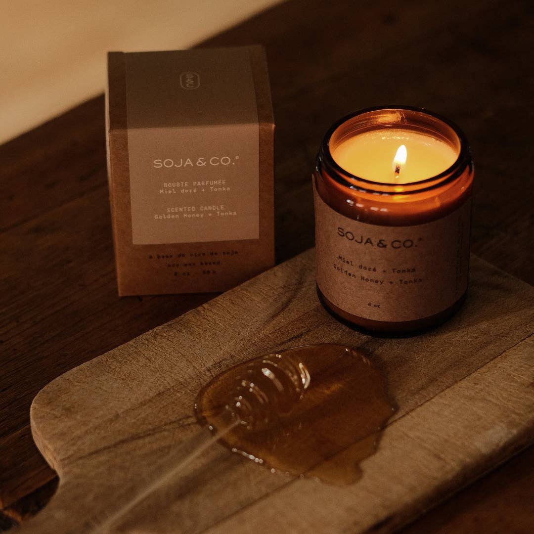Soy Wax Candle | Golden Honey + Tonka