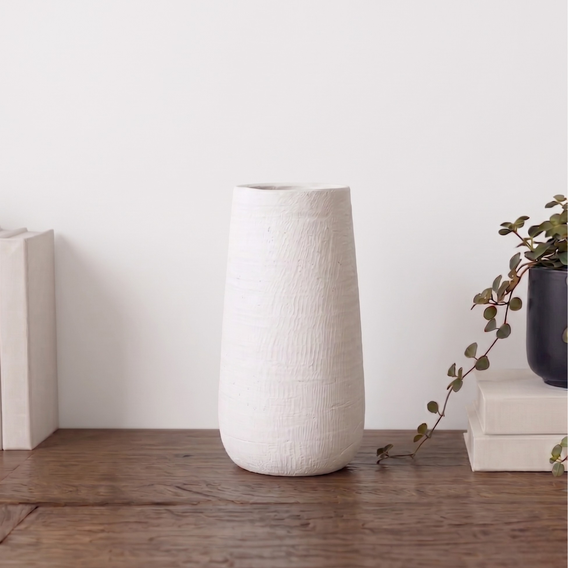White Terracotta Studio Vase